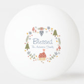 Personalisiert gesegnete, gemütliche Hütte Hygge Tischtennisball (Rückseite)