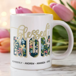 Personalisiert gesegnete Mama Kindernamen Kaffeetasse