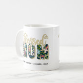 Personalisiert gesegnete Mama Kindernamen Kaffeetasse (Vorderseite Links)