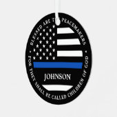 Personalisiert gesegnete Polizei sind Friedensstif Ornament Aus Metall (Vorderseite links)