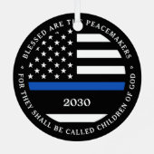 Personalisiert gesegnete Polizei sind Friedensstif Ornament Aus Metall (Rückseite)