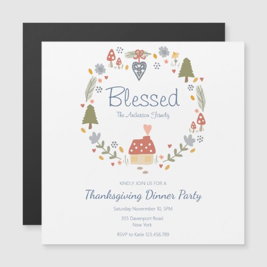 Personalisiert gesegnetes, dankbares Party Magneteinladung (Vorne/Hinten)