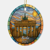 Personalisiert gestanztes Glas Berlin Ornament, De Keramik Ornament (Links)