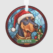 Personalisiert gestanztes Glas Doberman Ornament (Rückseite)