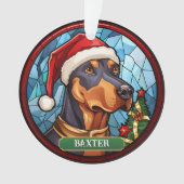 Personalisiert gestanztes Glas Doberman Ornament (Vorderseite)