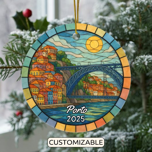 Personalisiert gestanztes Glas Porto, Portugal Keramik Ornament