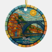 Personalisiert gestanztes Glas Porto, Portugal Keramik Ornament (Vorne)