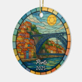 Personalisiert gestanztes Glas Porto, Portugal Keramik Ornament (Links)
