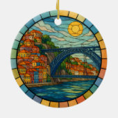 Personalisiert gestanztes Glas Porto, Portugal Keramik Ornament (Hinten)