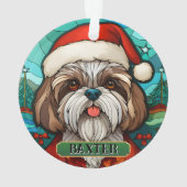 Personalisiert gestanztes Glas Shih Tzu Ornament (Rückseite)