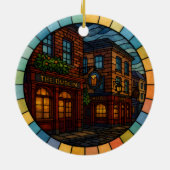 Personalisiert gestettetes Glas Dublin Irland Keramik Ornament (Hinten)