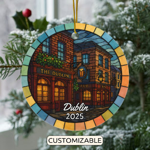 Personalisiert gestettetes Glas Dublin Irland Keramik Ornament