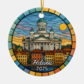 Personalisiert gestettetes Glas Helsinki, Finnland Keramik Ornament (Vorne)