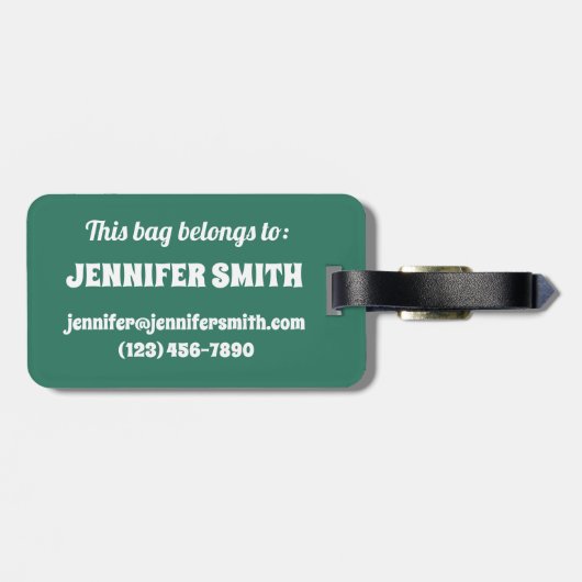 Personalisiert Gestochen Tanzlehrer Erwägung Tänze Gepäckanhänger (Rückseite horizontal)