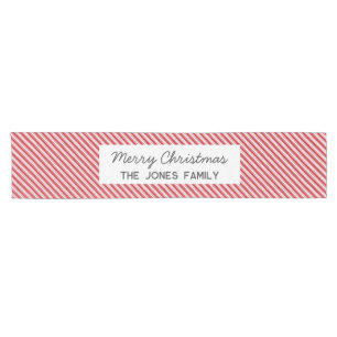 Personalisiert gestreifte Weihnachtszeit Kurzer Tischläufer
