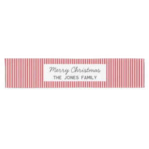 Personalisiert gestreifte Weihnachtszeit Kurzer Tischläufer