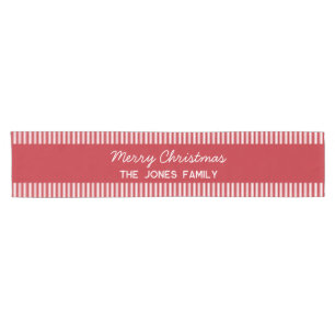 Personalisiert gestreifte Weihnachtszeit Kurzer Tischläufer