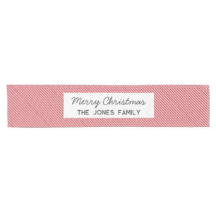 Personalisiert gestreifte Weihnachtszeit Kurzer Tischläufer