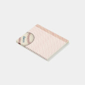 Personalisiert gestreifter Baseball-Beitrag - Anme Post-it Klebezettel (angewinkelt)