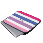 Personalisiert gestrichen Rosa Lila Blau Laptopschutzhülle (Vorne Knopf)