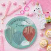 Personalisiert gestrichene Heißluftballons Pappteller (Party)