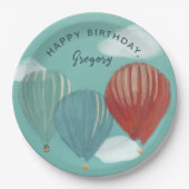 Personalisiert gestrichene Heißluftballons Pappteller (Vorderseite)