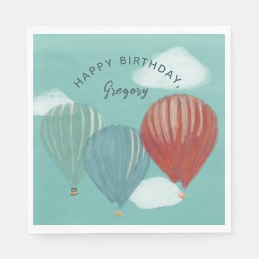 Personalisiert gestrichene Heißluftballons Serviette (Vorderseite)