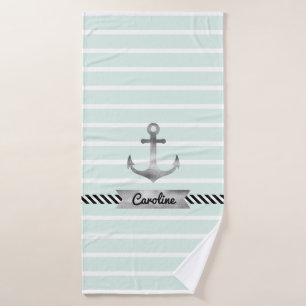 Personalisiert gestrickter grüner Wasserfarbenanke Badhandtuch Set
