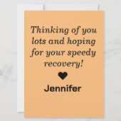 Personalisiert Get Well bald Karte (Rückseite)