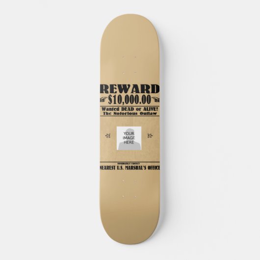 Personalisiert Gewollt Dead oder Alive-Skateboard Skateboard (Vorderseite)