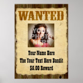 Personalisiert Gewollt Old-Time-Foto-Poster Poster (Vorne)