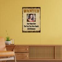 Personalisiert Gewollt Old-Time-Foto-Poster