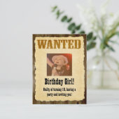 Personalisiert Gewollt Poster, Western Stil Geburt Einladung (Stehend Vorderseite)