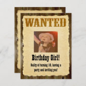 Personalisiert Gewollt Poster, Western Stil Geburt Einladung (Vorne/Hinten)