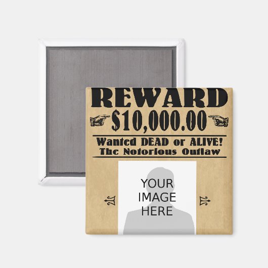 Personalisiert Gewollt Tote oder Lebende Magnet (Vorderseite/Rückseite)