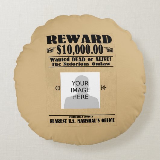 Personalisiert Gewollt Tote oder Lebende Rundes Kissen (Vorderseite)