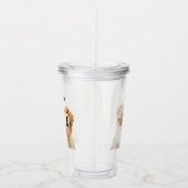 Personalisiert Gezeichnet Golden Retriever Hund Acryltrinkbecher (Rechts)