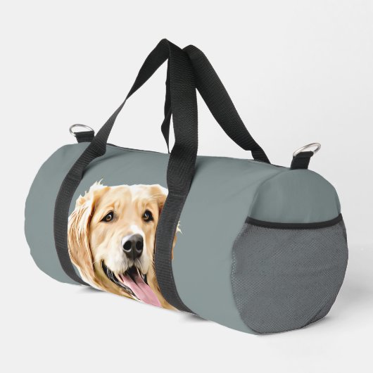 Personalisiert Gezeichnet Golden Retriever Hund Duffle Bag (Rechte Ecke)