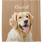 Personalisiert Gezeichnet Golden Retriever Hund Duschvorhang (Vorderseite)