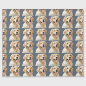 Personalisiert Gezeichnet Golden Retriever Hund Geschenkpapier (Flach)