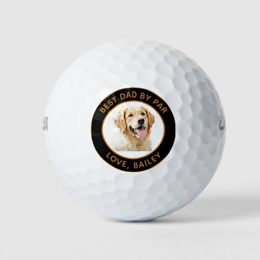 Personalisiert Gezeichnet Golden Retriever Hund Golfball (Vorderseite)