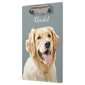 Personalisiert Gezeichnet Golden Retriever Hund Klemmbrett (Links)