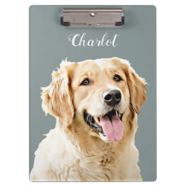 Personalisiert Gezeichnet Golden Retriever Hund Klemmbrett