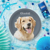 Personalisiert Gezeichnet Golden Retriever Hund Pappteller (Party)