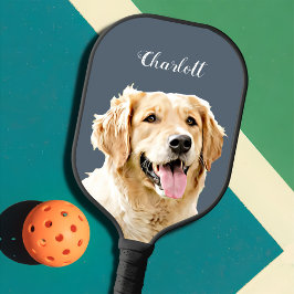 Personalisiert Gezeichnet Golden Retriever Hund Pickleball Schläger