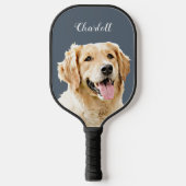 Personalisiert Gezeichnet Golden Retriever Hund Pickleball Schläger (Vorderseite)