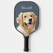 Personalisiert Gezeichnet Golden Retriever Hund Pickleball Schläger (Rückseite)