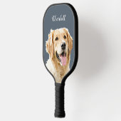 Personalisiert Gezeichnet Golden Retriever Hund Pickleball Schläger (Links)