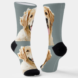 Personalisiert Gezeichnet Golden Retriever Hund Socken