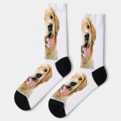 Personalisiert Gezeichnet Golden Retriever Hund Socken (Linkes Detail)
